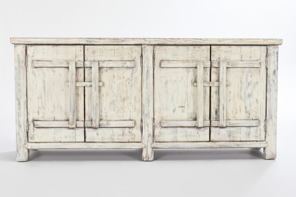 Kosas Home Lagos 74" Reclaimed Pine Wood Antique White Sideboard