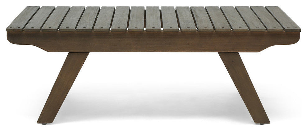 Kailee Outdoor Wooden Coffee Table, Gray Finish