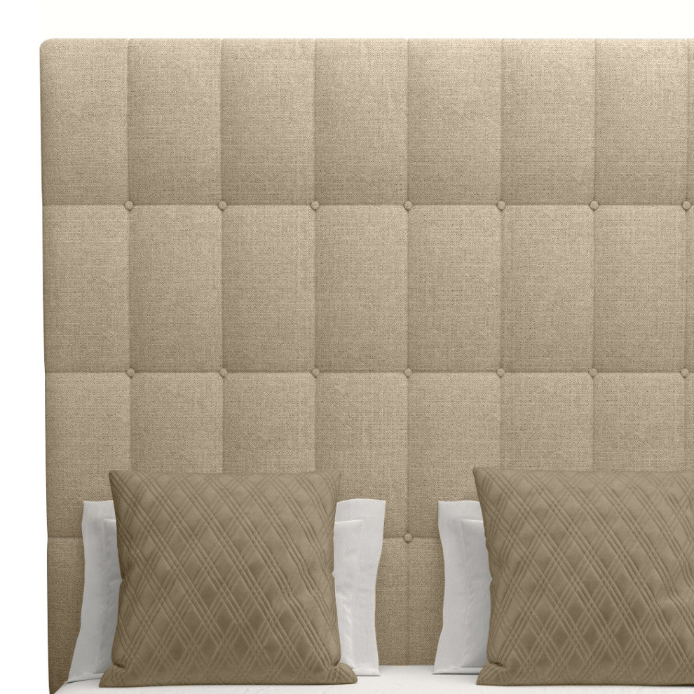 Nativa Interiors Moyra Box Bed, Flax, King, Headboard Height: High