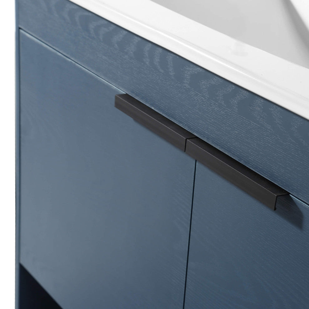Phoenix Bath Vanity With Ceramic Sink - Full Assembly Required, Navy Blue, 36 Inch