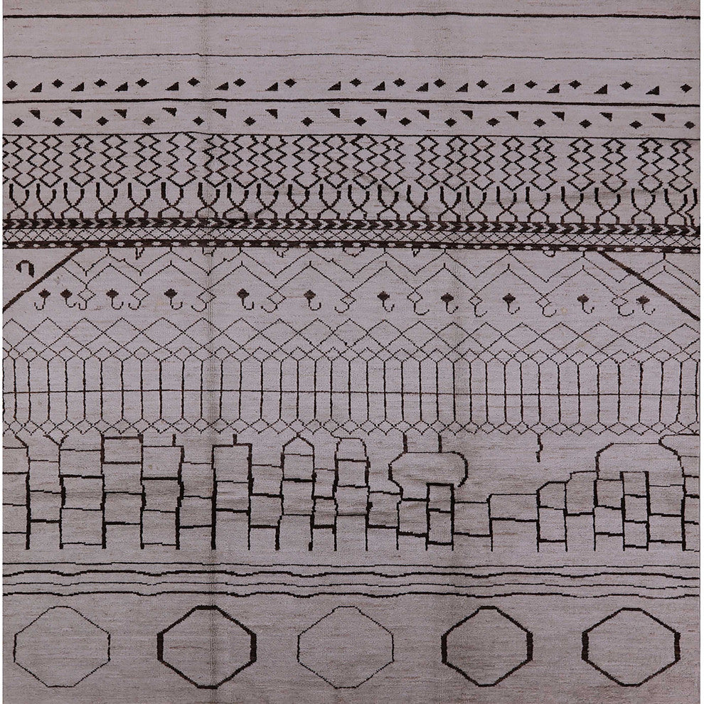 Ahgly Company Indoor Square Mid-Century Modern Area Rugs, 5' Square