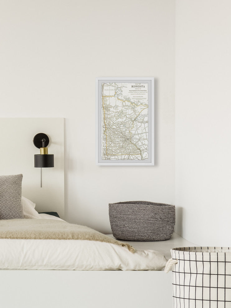 "Minnesota Outline" Framed Painting Print, 20x30