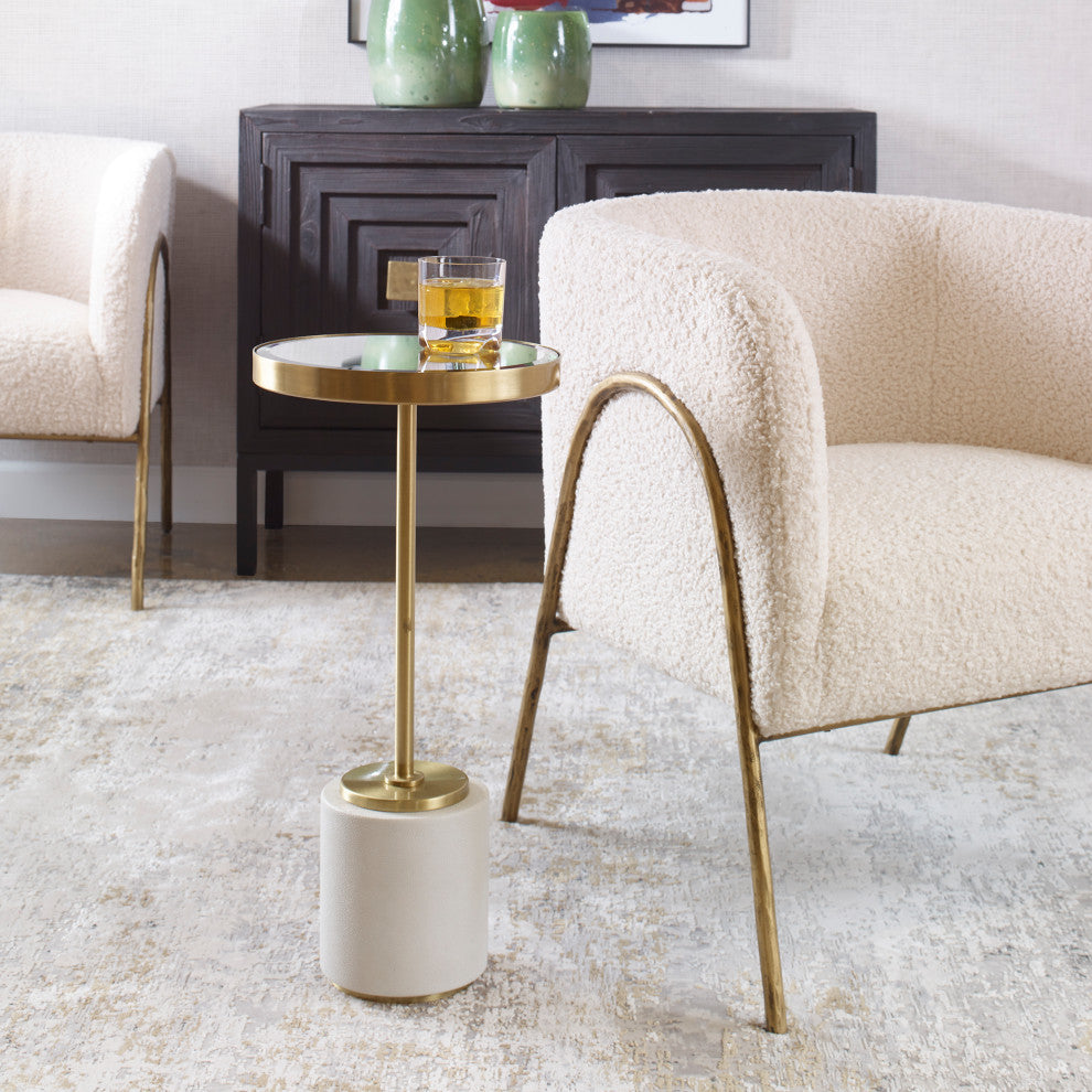 Uttermost Laurier 12 x 25" Brushed Brass Drink Table