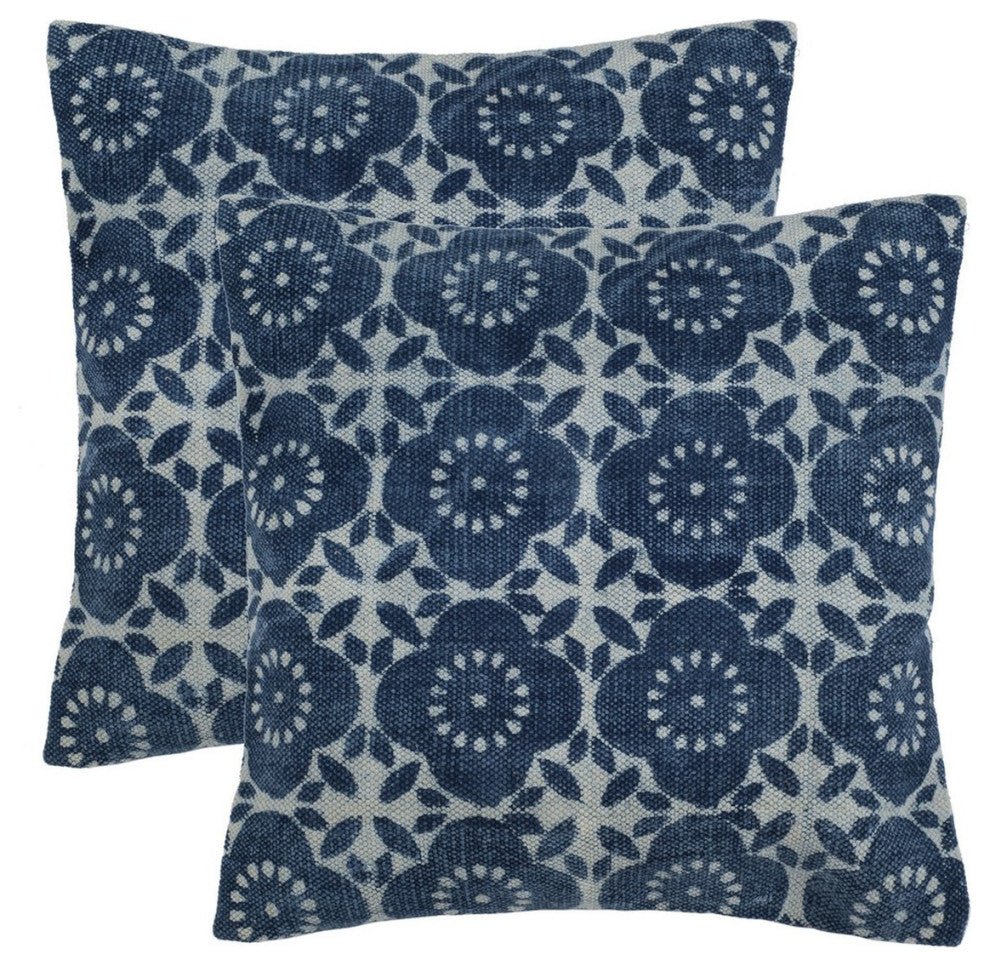Safavieh Danity Pillow Set Indigo 18" X 18"