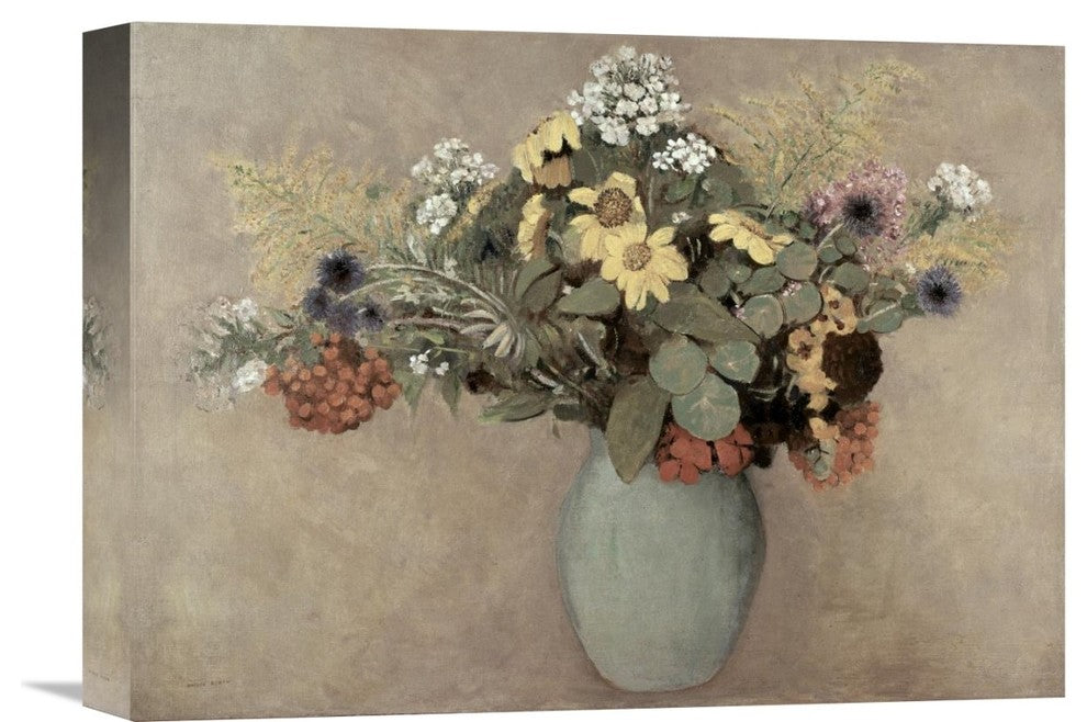 "Flower Still Life #2" Stretched Canvas Giclee by Odilon Redon, 16"x12"