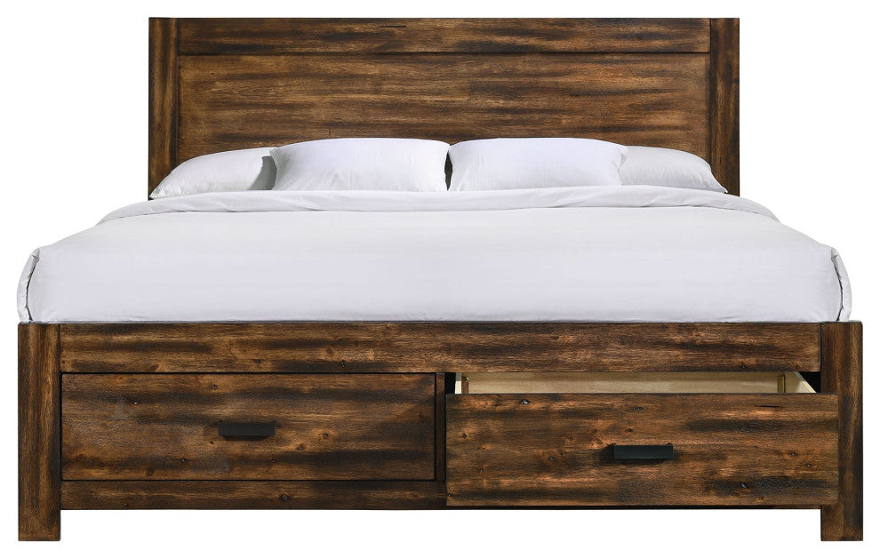 Picket House Furnishings Wren King Platform Storage Bed, Chestnut