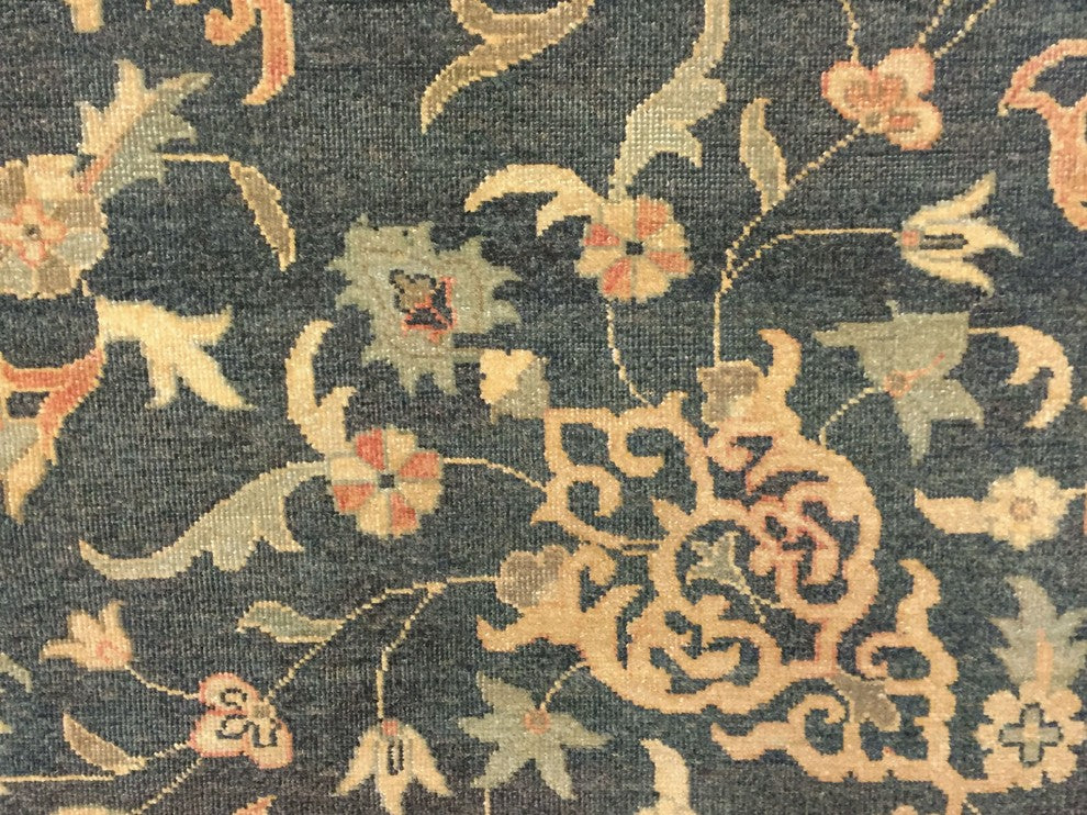 Peshawar Jibek Green/Ivory Rug, 9'11"x13'7"