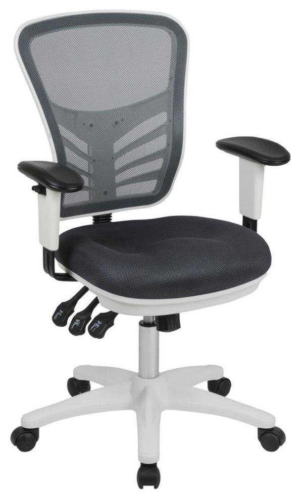 Mid-Back Dark Gray Mesh Multifunction Executive Swivel Ergonomic Office...