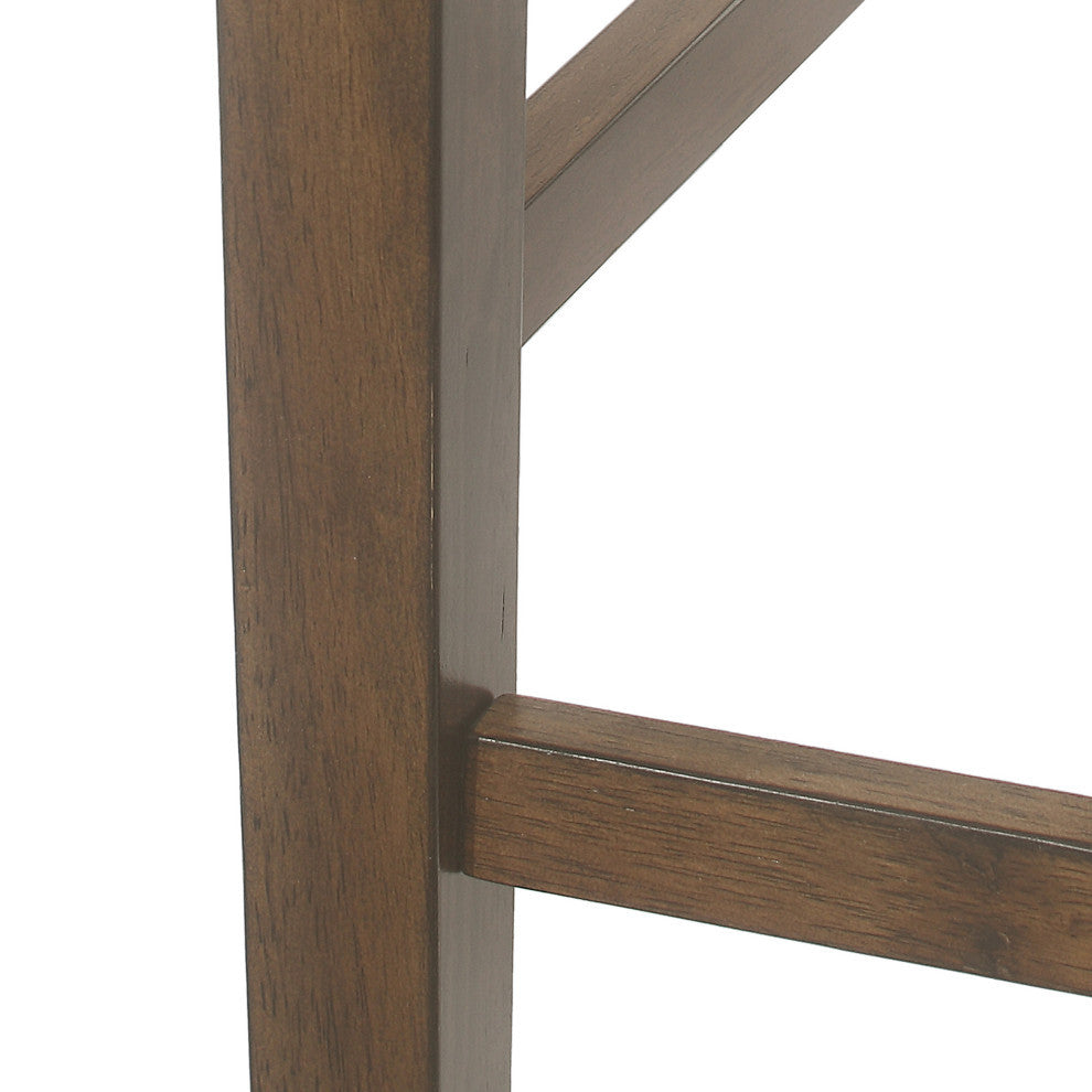 Bouman Farmhouse Upholstered Wood Counter Stools (Set of 2), Antique Brown