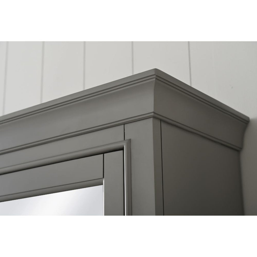 Milano Transitional Gray 96" Double Sink Bathroom Vanity Modular Set