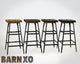Urban Bar Stool Reclaimed Barn Wood, 18x16x16, Clear Coat