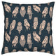 Owl Bird Geometric Illustration Blush Navy Throw Pillow Cover Velvet