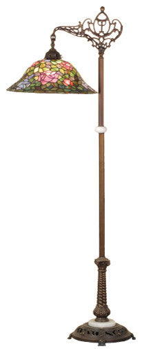 Meyda lighting 65831 59" High Tiffany Rosebush Bridge Arm Floor Lamp