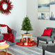 3' Snowed Grand Teton Fir Faux Xmas Tree W/50 Clear Lights & Bendable Branches