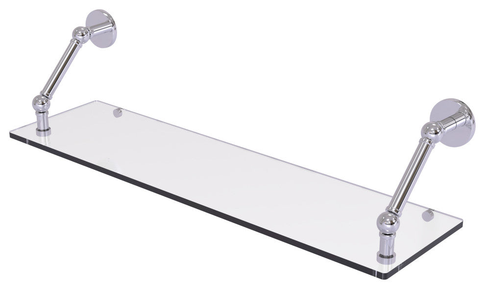 Prestige Skyline 30" Floating Glass Shelf, Polished Chrome
