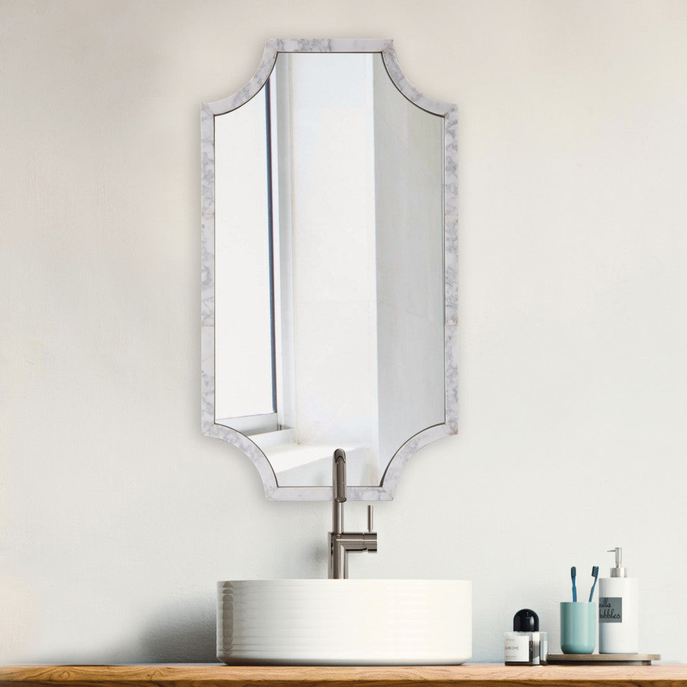 Makrana Marble Scalloped Mirror