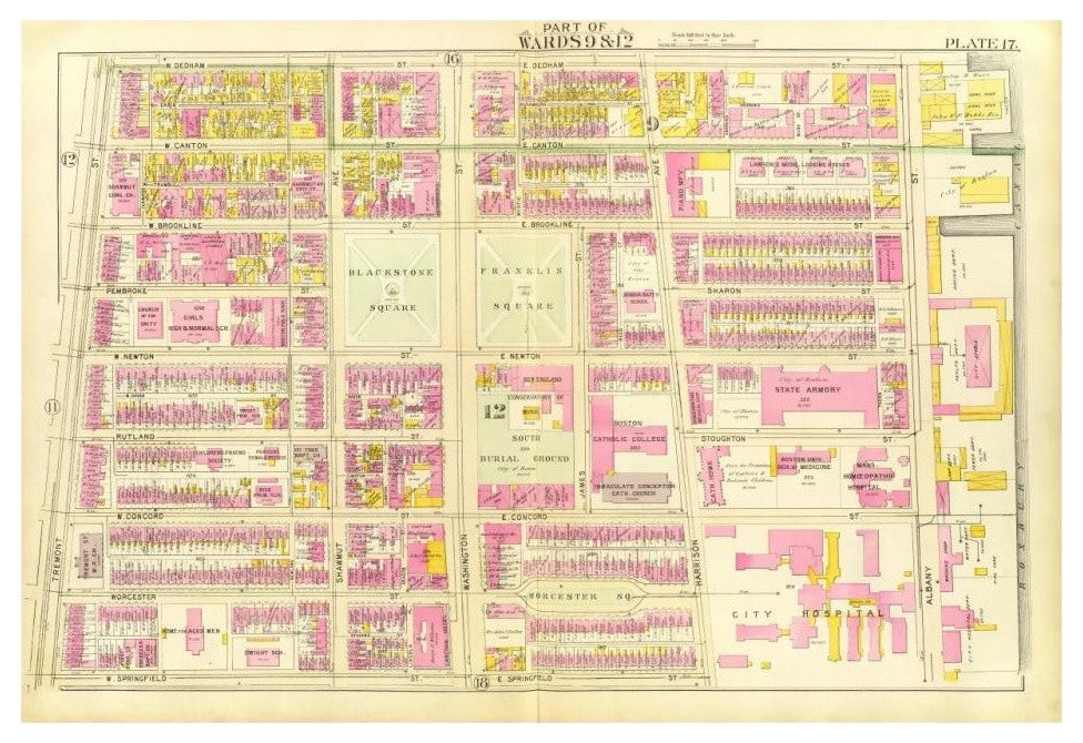 "Boston - Wards 9, 12, 1895" Paper Print by George Washington Bromley, 32"x22"