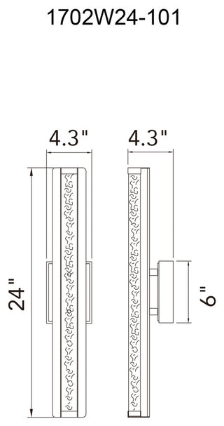 Fiji Integrated LED Outdoor Wall Light, 24 Inches