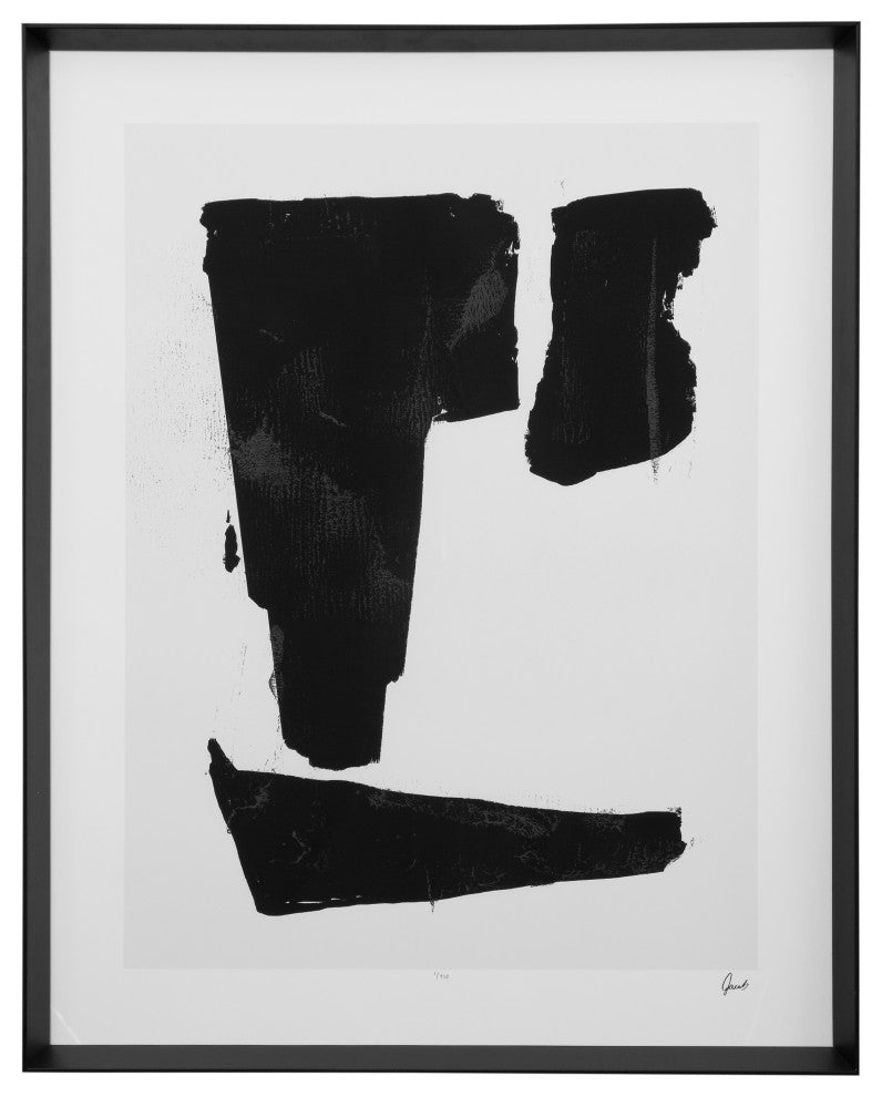 Triple Block Print I Framed Print Black/White