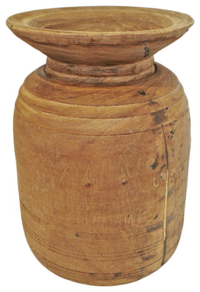 Consigned Old India Wood Pot 16
