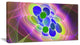 Blue Green Fractal Virus Design, Abstract Art on Canvas, 40x20