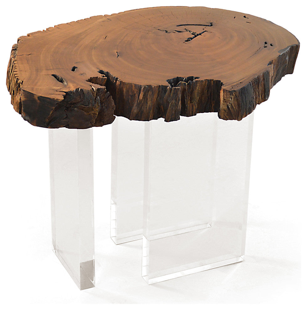 Bahia Pequi and Acrylic Side Table