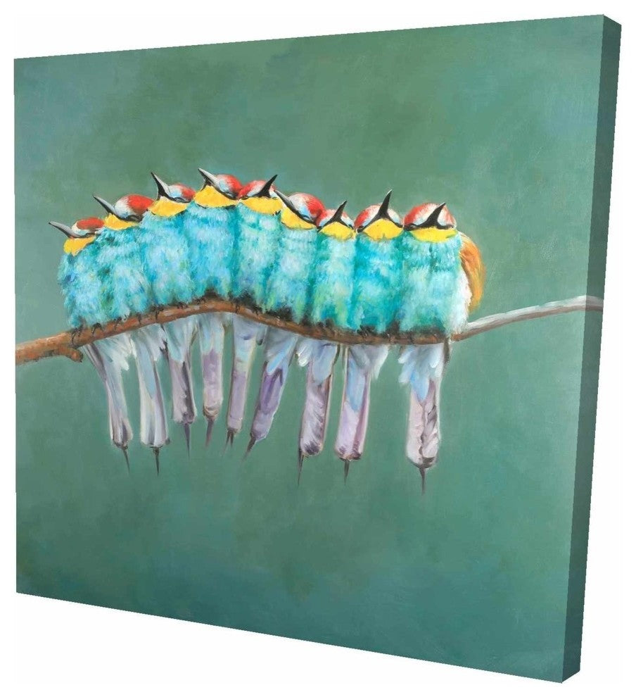Bunch of Birds on a Branch, Fine Art Gallery Wrapped Canvas, 24"x24"