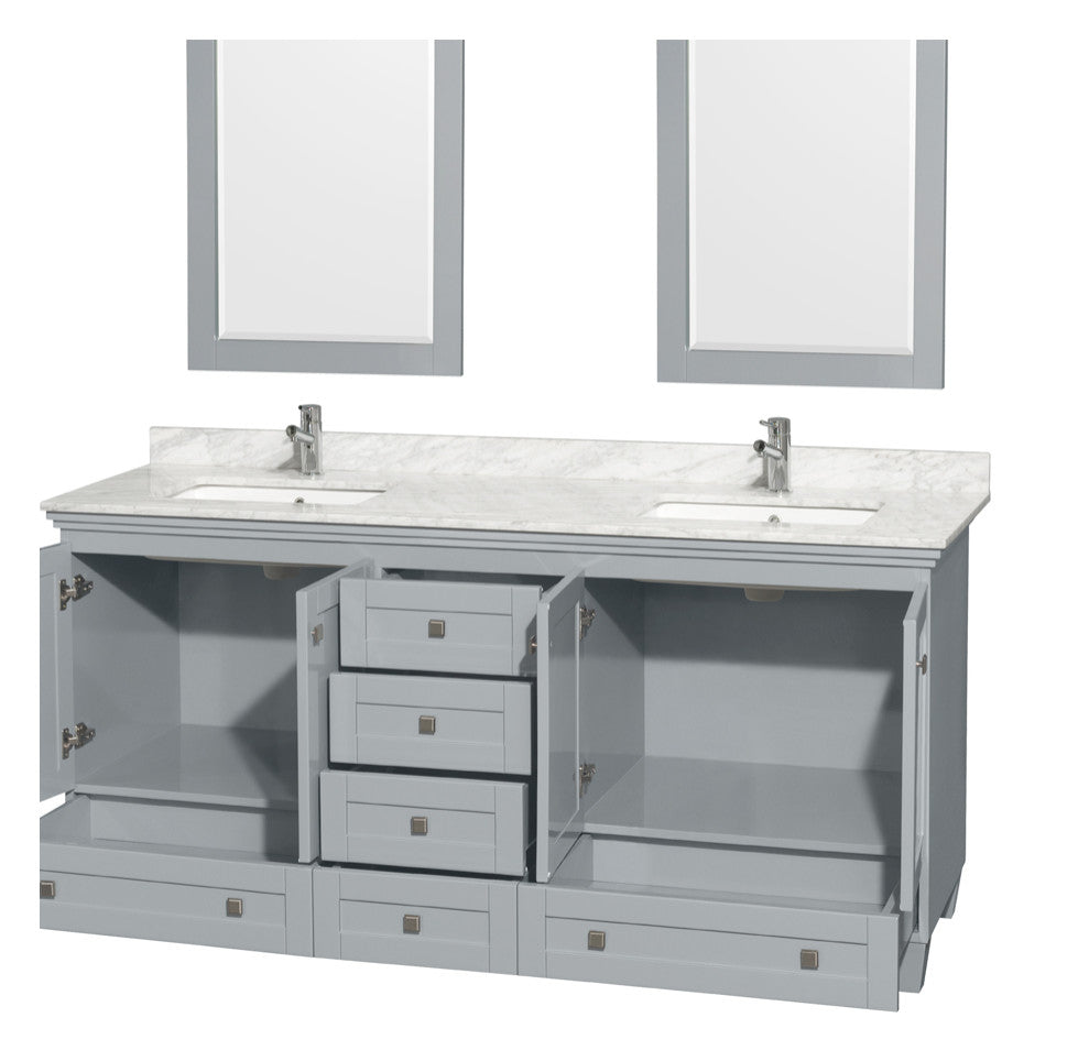 Wyndham WCS141460SGYIVUNSMED 60 inch Vanity in Gray with Ivory Marble and Square