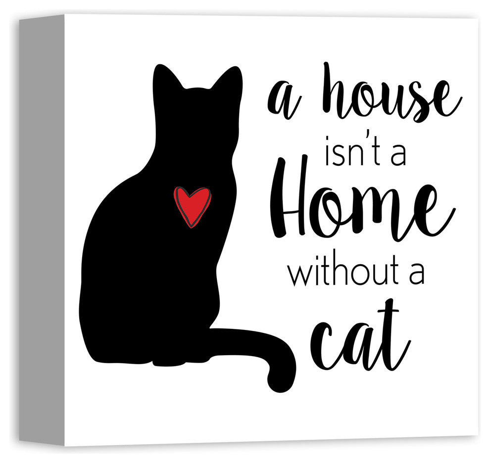 Designs Direct House Home Cat 12x12 Canvas Wall Art