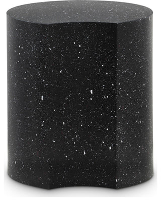 Dimple Terrazzo Pattern Iron End Table, Black, 1-Piece: 18"Wx18"Dx20"H