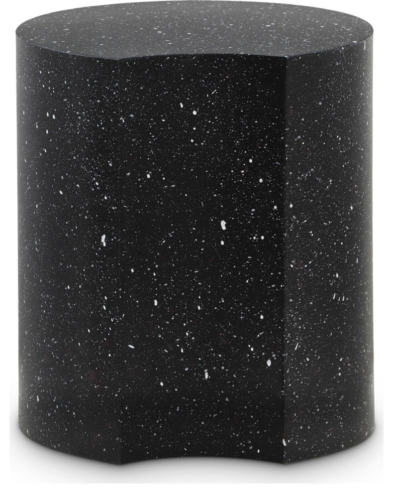Dimple Terrazzo Pattern Iron End Table, Black, 1-Piece: 18"Wx18"Dx20"H