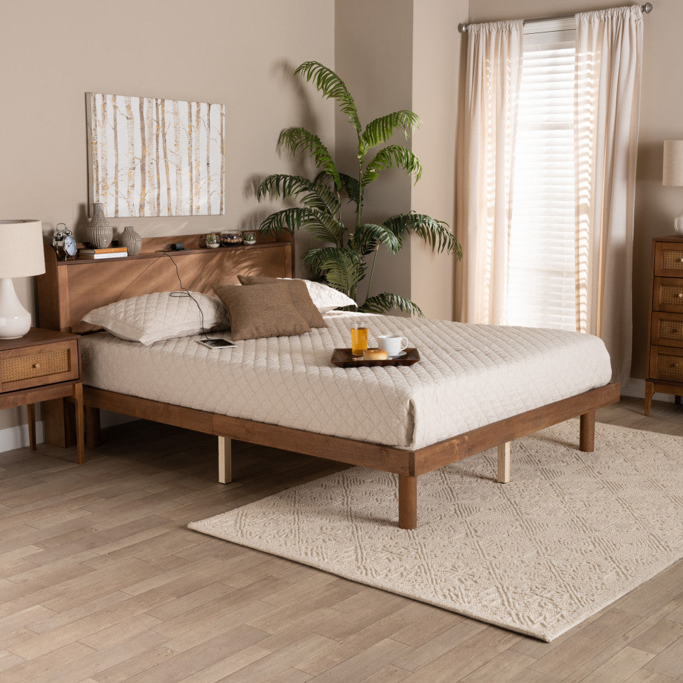 Sonja Queen Size Platform Bed w/ Charging Station