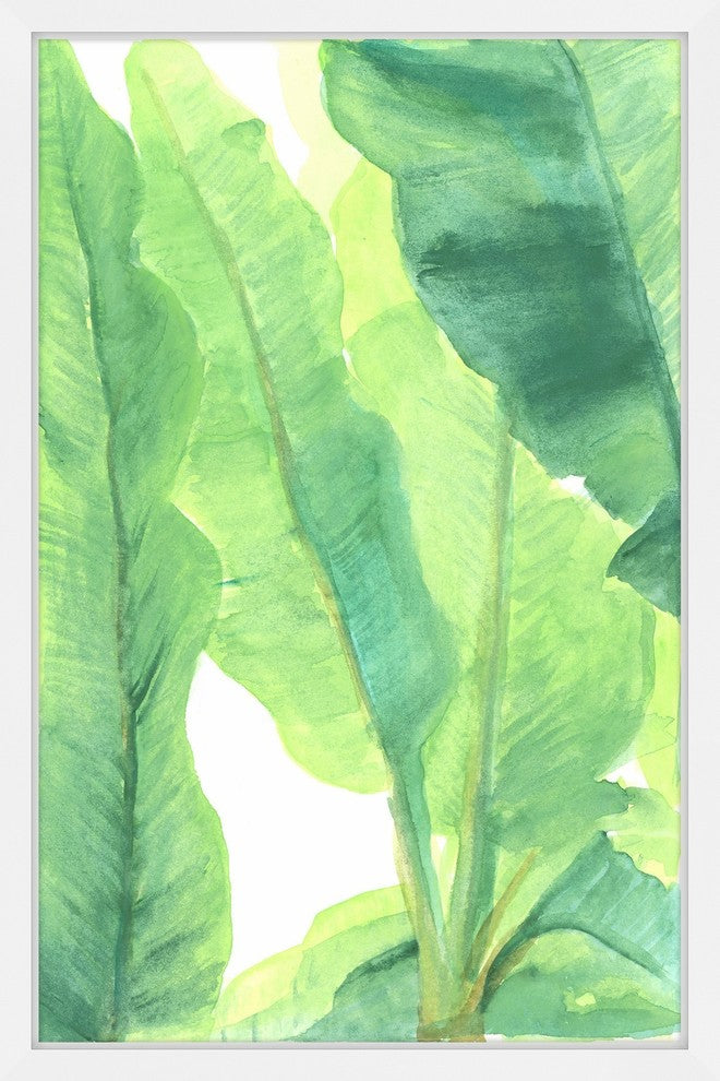 "Wild Banana Leaves" Framed Painting Print, 16"x24"
