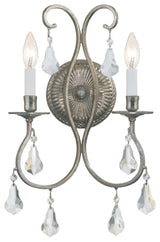 Crystorama Lighting Group 5012-CL-MWP Ashton 2 Light 18" Tall - Olde Silver
