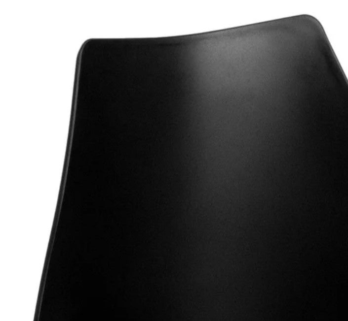 5 Pack Stackable Chair, Multipurpose Design, Plastic Seat & Curved Back, Black