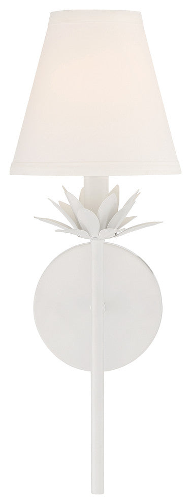 1-Light Wall Sconce, Matte Black, White