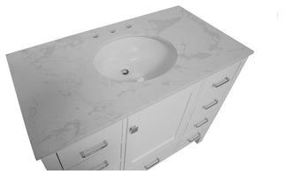Horizon 42" Bathroom Vanity, White, Engineered Carrara