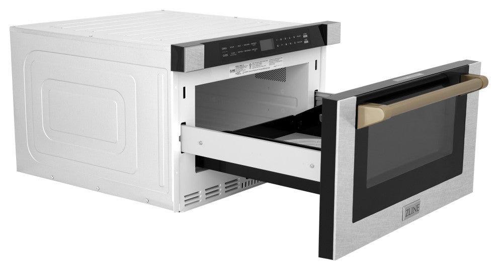 ZLINE Microwave Drawer s, DuraSnow and Champagne Bronze MWDZ-1-SS-H-CB