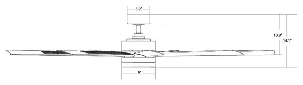 Wynd XL Indoor/Outdoor Smart Ceiling Fan, 72", Bronze, 2700K Light Kit