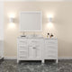 Caroline Parkway 57" Bath Vanity, White With Marble Quartz Top