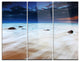 "White Waves Over Moeraki Boulders" Photo Metal Wall Art, 3 Panels, 36"x28"