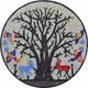 Mosaic Medallion, Forest Animals, 32"x32"
