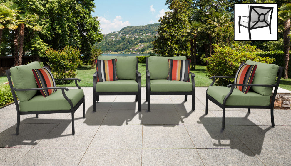 kathy ireland Madison Ave. 4 Piece Aluminum Patio Furniture Set 04g, Forest