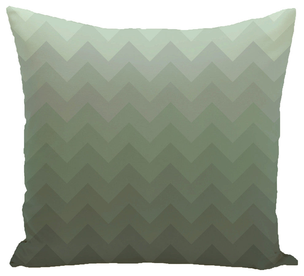 Depth Perception Stripes Print Pillow, Herb Green, 18"x18"
