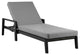 Outdoor Patio Adjustable Chaise Lounge Chair in Aluminum with Gray Cushions