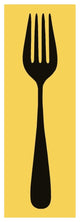 "Mealtime: Black on Yellow - Fork" Digital Paper Print by BG.Studio, 14"x38"