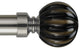 Ceramic Ball Non-Telescoping Curtain Rod, Stainless, 72''