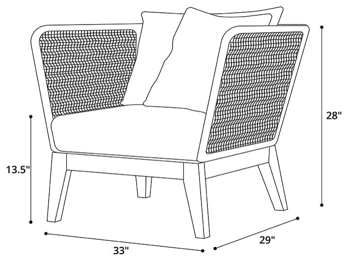 Netta Lounge Chair, Dark Gray Cord and Weathered Eucalyptus