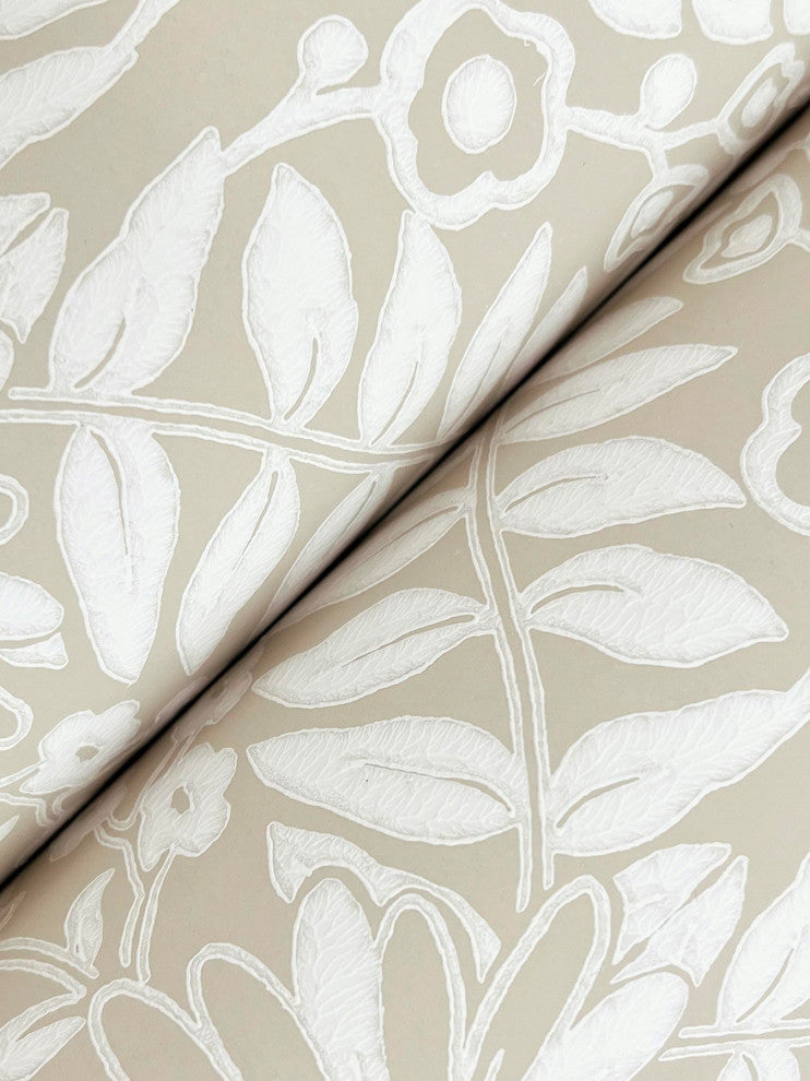 Pineapple Damask Linen Wallpaper