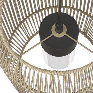 Seabrooke 1-Light Pendant Outdoor With Summer Sands Shade and Clear Glass Shade